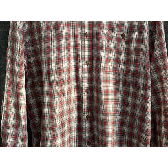 VTG Witts End Plaid LS Shirt Button Front Top Red Green White Men Large - Picture 5 of 13